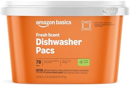 Amazon Basics Dishwasher Detergent Pacs, Fresh Scent, 78 Count