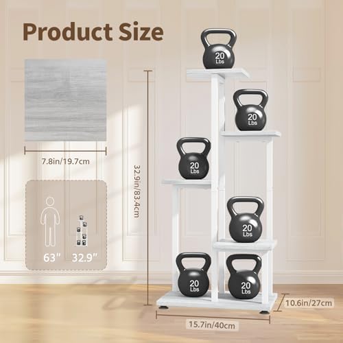 LASZOLA Wood Plant Stand Flower Holder Tall for Indoor Corner, 5 Tier White