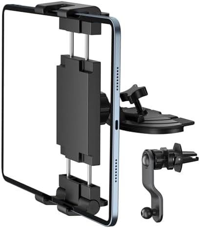 PLDHPRO iPad Holder for Car CD Slot, Adjustable Tablet Mount Air Vent Stand Compatible with 5.5'' -14.6'' Phone, iPad mini/Air/Pro, Galaxy Tab, Z Fold, Vehicle GPS Navigation Accessories