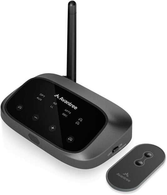 Avantree Oasis Plus 2 – Bluetooth TV Transmitter with Remote Volume Control