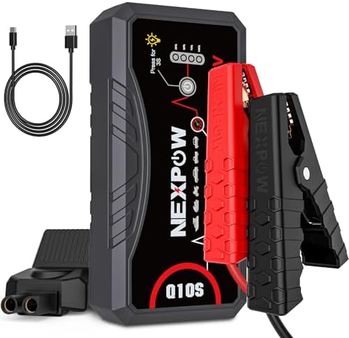 NEXPOW Car Jump Starter 2026 Upgraded Car Battery Jump Starter Pack 3000A Peak for Up to 9.0L Gas and 7.0L Diesel Engine 12V Auto Battery starter Jumper Cables Portable Lithium Jump Box with USB QC3.0