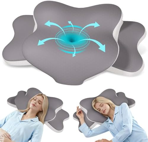 Sleep Apnea Pillow Ergonomic Cervical Neck Pillow for Pain Relief，Support Cooling Contour Memory Foam Pillows for Side Back Stomach Sleepers Orthopedic Pillow with Removable Cover