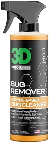 3D Bug Remover - All Purpose Exterior Cleaner & Degreaser to Wipe Away Bugs on Plastic, Rubber, Metal, Chrome, Aluminum, Windows & Mirrors, Suitable for use on Car Paint, Wax & Clear Coat
