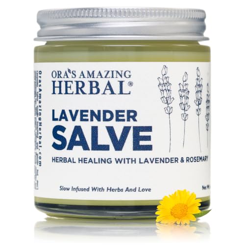 Ora's Herbal Lavender Salve, Lavender Oil Calming Massage Balm for Skin 4oz