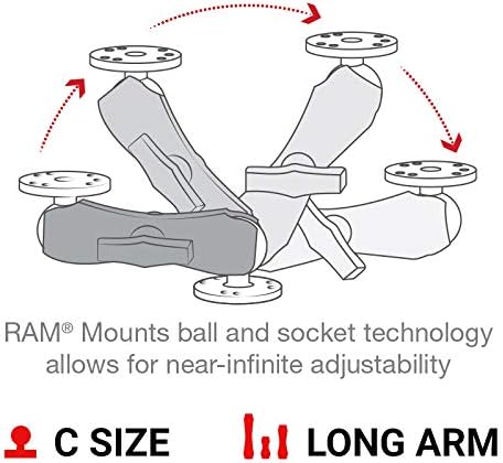 RAM Mounts C Size 1.5" Double Socket Mount Arm – Long (RAM-201U-D)