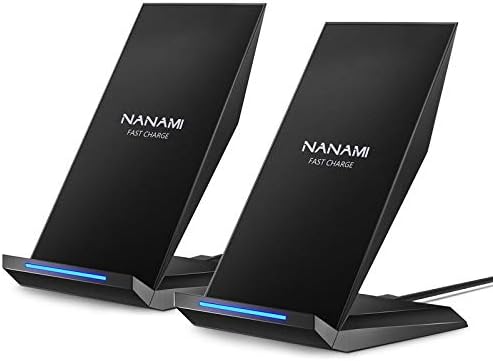 Fast Wireless Charger, [2 Pack] NANAMI Wireless Charging Stand Compatible with iPhone 17/17 Air/17 Pro/17 Pro Max/16/15/14/13, Desktop Nightstand Phone Charger Dock for Galaxy S26/S26+/S25/S24/S23/S22