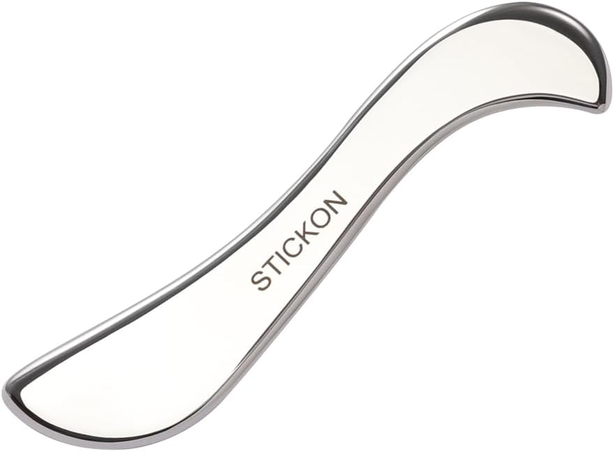 STICKON 2 in 1 Stainless Steel Gua Sha, Acupressure Pen, Muscle Scraper Tools Set, Muscle Scraping Tool Trigger Point Massage Tool Deep Tissue Acupressure Pen(STICKON-59)