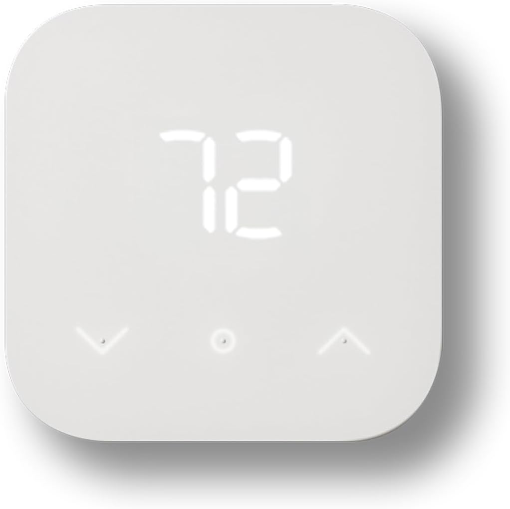 Amazon Smart Thermostat – Save money and energy - Works with Alexa and Ring - C-wire required