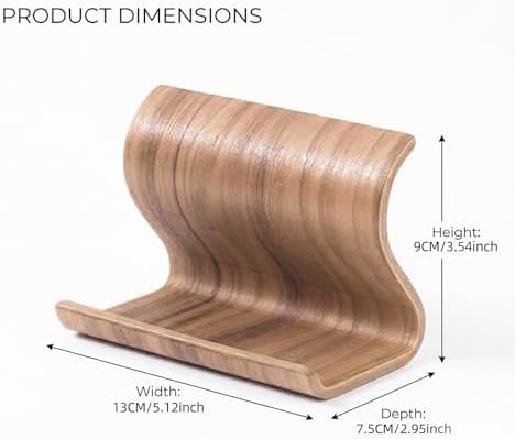 Bamboo Cell Phone Stand Wooden Tablet Stand for Desktop, Wood Holder for iPhone iPad Tablets and All Phones