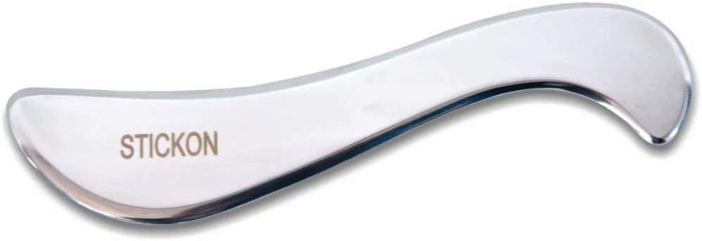 STICKON Stainless Steel Gua Sha Scraping Massage Tool IASTM Tools Great Soft Tissue Mobilization Tool (D Shape)