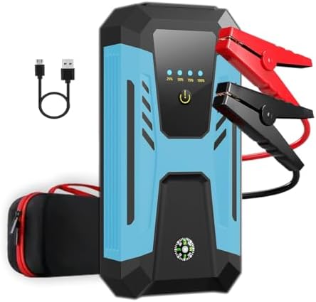 12v Jump Starter for 10.0L Gas/8.0L Diesel, 6000A Peak Car Battery Jumper Starter Portable, IP66 Waterproof Jump Box with Emergency Light and Storage Case
