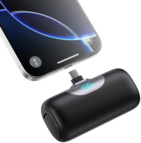 Mini Portable Charger for iPhone 17/16/15 Series,Upgraded 5500mAh PD Fast Charging USB-C Power Bank,Travel Pocket Size Portable Phone Charger for iPhone17/17Pro/17Pro Max/Air/16/15,Samsung,Android etc