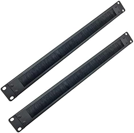 2 Pack-1U Brush Panel 19-inch Rack Mount Disassembled