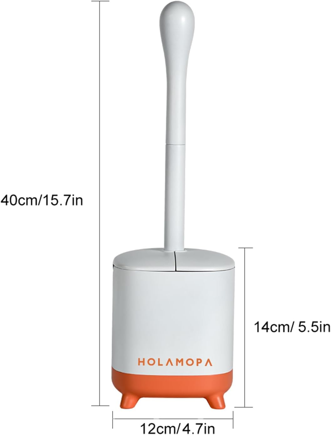 Toilet Bowl Brush and Holder Set, Toilet Cleaner Brush with Automatic Dripping-Free Holder, Rugged Handle and Enduring Bristles for Bathroom and Small Spaces Cleaning, (White, 1 Pack)