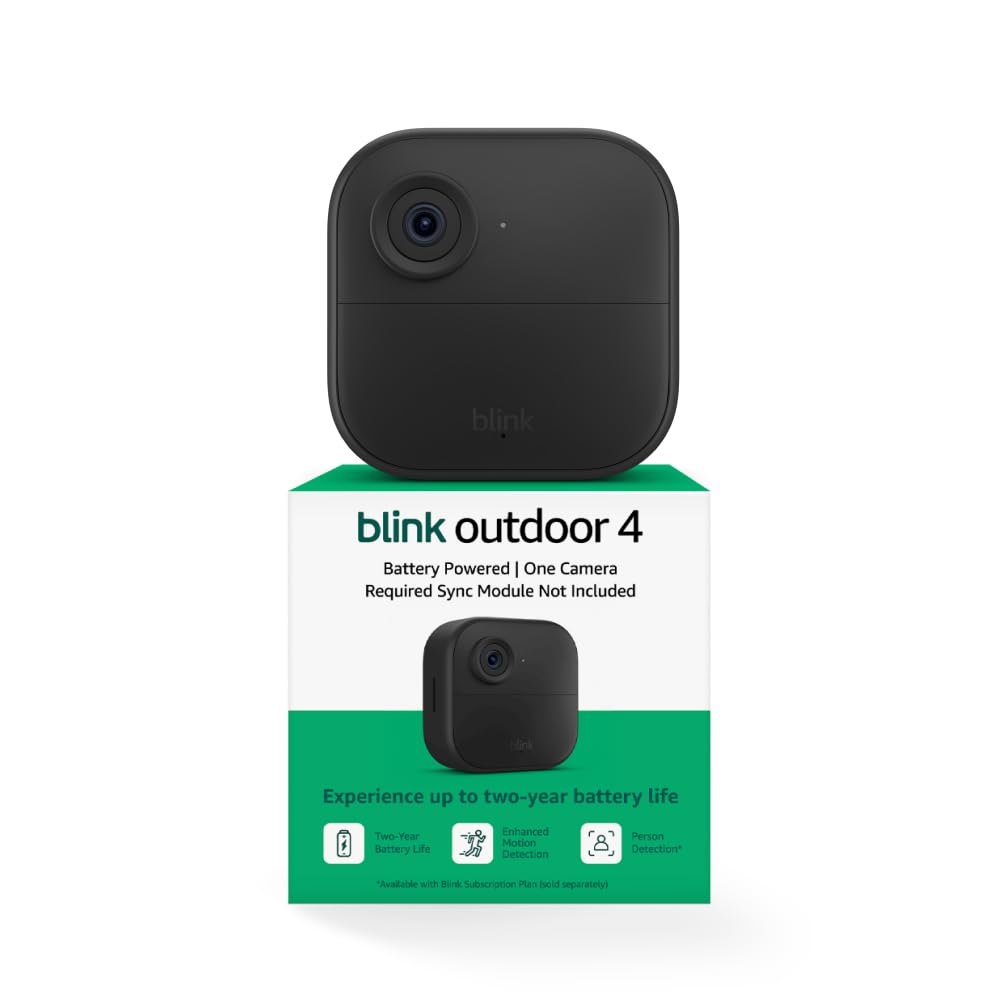 Blink Outdoor 4 – Wireless smart security camera, two-year battery life, two-way talk. Required Sync Module not included – Add-on camera