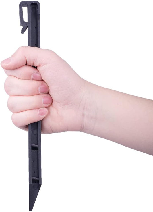 10" Inch Plastic Landscape Edging Spikes, Anchoring Spikes for Paver Edging, Weed Barriers, Turf, Tent, Weed Barrier, Timber, Carpentry, Tent etc. (50 PC, Black)