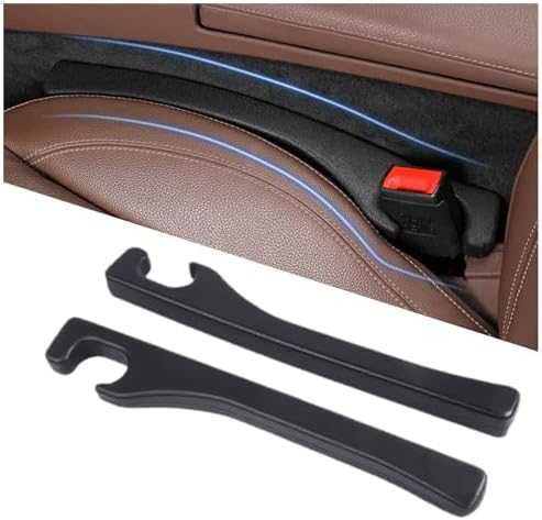 Hiseanllo Car Seat Gap Filler 2 Pack, Universal Fit PU Leather Car Seat Gap Plug to Fill The Gap Between Seat and Console, Car Seat Crevice Blocker Stop Things from Dropping