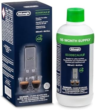 De'Longhi EcoDecalk Descaler, Universal Descaling Solution for Coffee & Espresso Machines, 16.90 oz (5 uses)