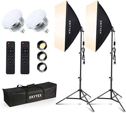 Skytex Softbox Lighting Kit 2Pack 20x28in Soft Box | 85W 2700-6400K E27 LED Bulb Continuous Photography Lighting, Photo Studio Lights Equipment for Camera Shooting, Video Recording