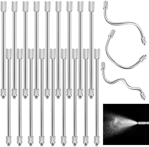 Yaocom 40 Pack Flexible Nozzle Extensions 5.9 Inch Brass Mist Rod for Mister Nozzles Bendable Copper Extended Pole 10/24 UNC Thread For Garden, Humidification, Outdoor Cooling, Dust Control