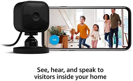 Blink Mini - Compact indoor plug-in smart security camera, 1080p HD video, night vision, motion detection, two-way audio, easy set up, Works with Alexa – 1 camera (Black)