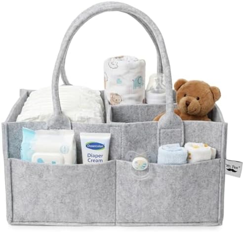 Mr. Pen- Baby Diaper Caddy Organizer, Gray, Medium, Nursery Storage Bin and Car Organizer for Diapers and Baby Wipes