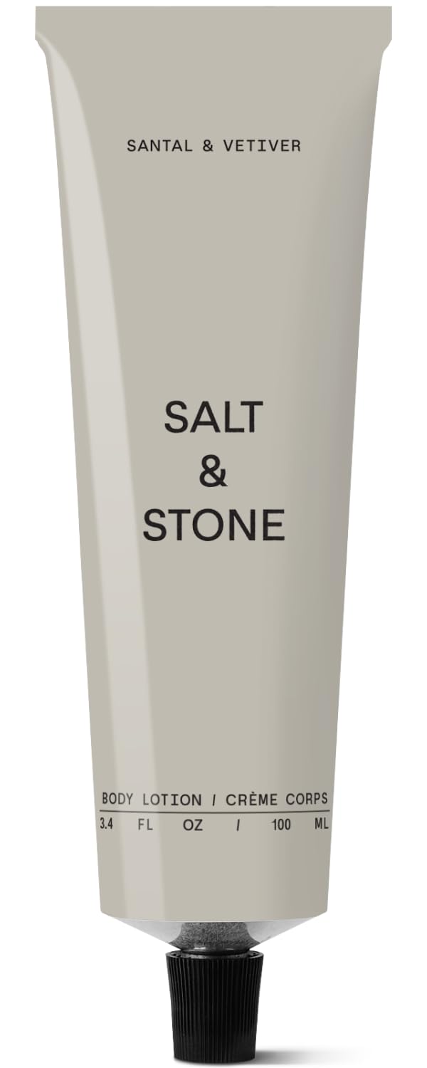 Salt & Stone Body Lotion for Women & Men | Santal & Vetiver | Hydrates, Nourishes & Softens Skin | Restores Dry Skin | Fast-Absorbing | Cruelty-Free & Vegan | 3.4 fl oz
