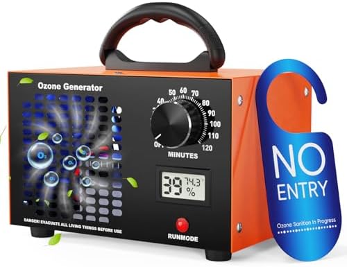 Ozone Generator Odor Eliminator Machine - 2-In-1 Air Ionizer Purifier 160,000mg/H High Capacity O3 Deodorizer With Temp/Humidity Display, Ozonator For Home, Car, House, Hotel, Kitchen, & Pet Areas