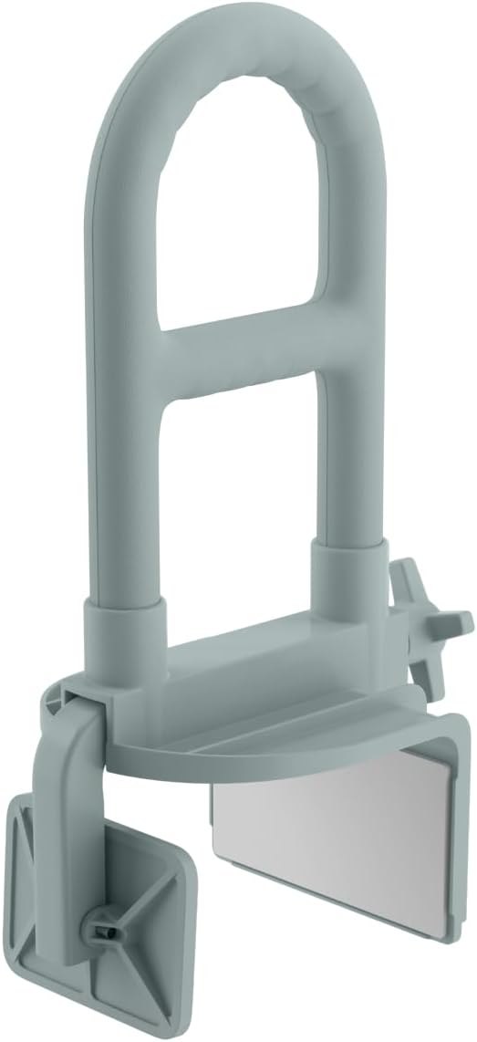 Medline Deluxe Plastic Tub Grab Bar, Microban Protection, 250lb Weight Capacity, Grey