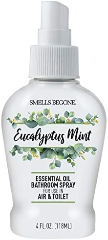 SMELLS BEGONE 4 oz Essential Oil Bathroom Spray - Instantly Eliminate Toilet & Bathroom Odors - Air Freshener Made with Essential Oils (Eucalyptus Mint)