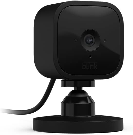Blink Mini - Compact indoor plug-in smart security camera, 1080p HD video, night vision, motion detection, two-way audio, easy set up, Works with Alexa – 1 camera (Black)