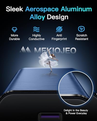 MEKIOJEO 12 Ports Aluminum Alloy 380W Charging Station Fast USB C Charger Block 65W Laptop GaN Charger for MacBook Pro/Air/iPad Pro/iPhone (Blue)