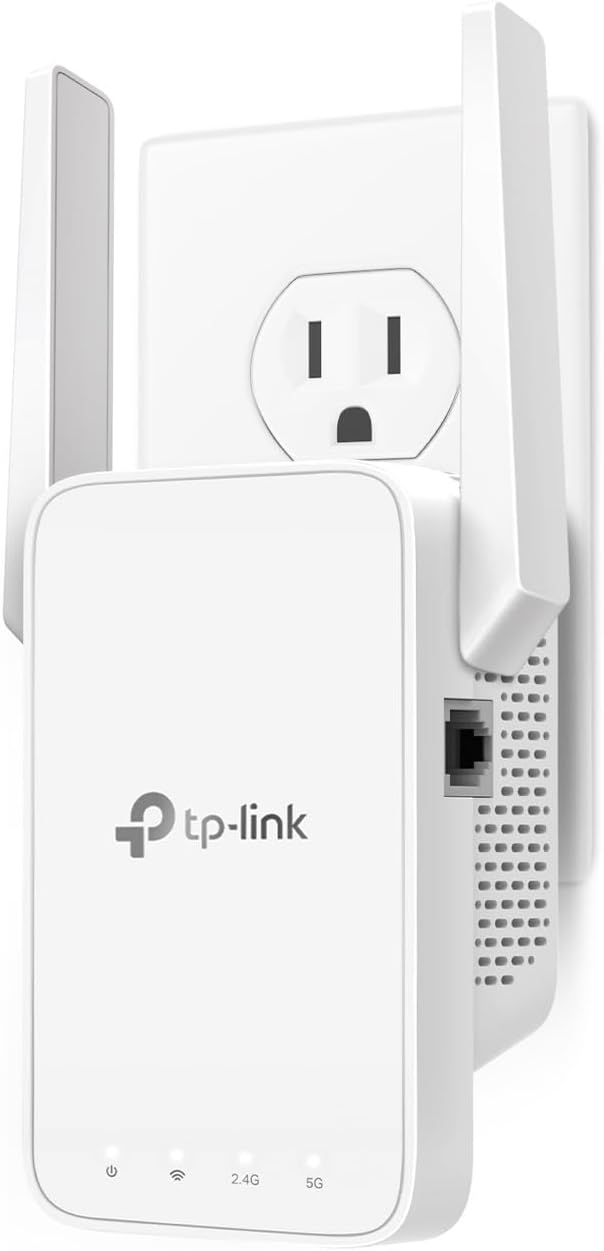 TP-Link AC1200 WiFi Extender - 1.2Gbps Home Signal Booster, Dual Band 5GHz/2.4GHz, Up to 1600 Sq.ft and 32 Devices, EasyMesh Compatible, One Ethernet Port (RE315)