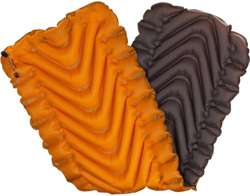 KLYMIT Insulated Static V Lite Inflatable Sleeping Pad | Comfortable, Lightweight, Easy to Inflate, Portable Air Bed for Hiking, Backpacking & Camping — Orange