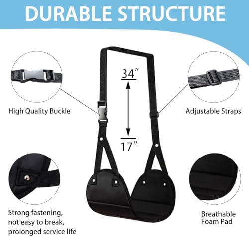 Aksiko 2 Pack Airplane Travel Footrest Hammocks, Adjustable, Black, Memory Foam, Foot Hammock for Airplane Travel