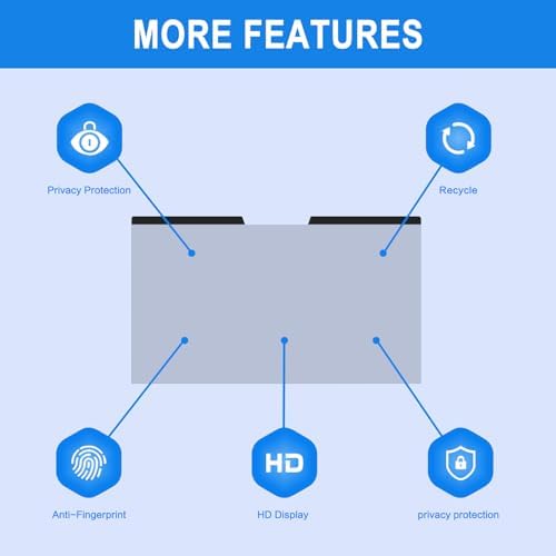 FILMEXT Laptop Privacy Screen 15.6 inch Compatible with HP Elitebook Dell Xps Lenovo Thinkpad, Removable 16:9 Laptop Privacy Filter, Anti-Glare, Blue Light Blocking
