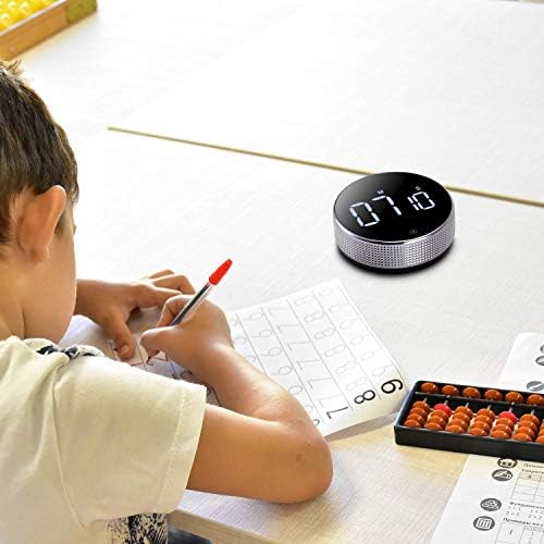 Timers, Kitchen Timer for Kids, Digital Countdown Magnetic Egg Timer for Cooking, with Constant Light Function for classrooms, Quiet for Children and Teachers…Black