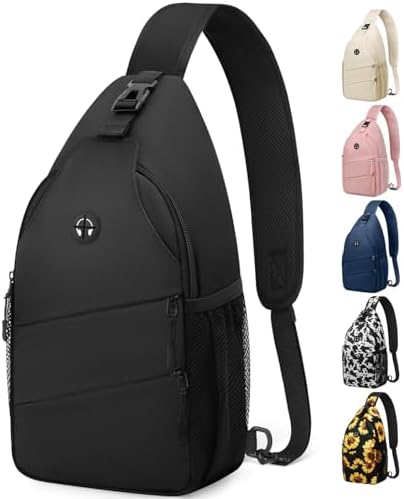 Pritent Crossbody Bags for Women Men Trendy Sling Bag Backpack Casual Chest Bag with Convertible Shoulder Strap
