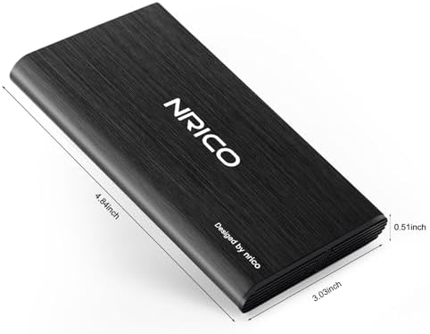 NRICO Ultra Slim 500GB Portable External Hard Drive USB3.0 HDD Storage Compatible for PC, Desktop, Laptop,Mac,PS4, Xbox one (Black, 500, GB)