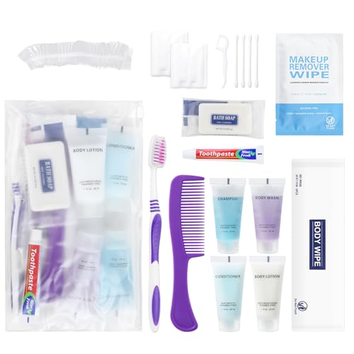 Pack of 5 Basic Toiletry Kits, Individually Packed, Personal Hygiene Kit Bulk Homeless Care Package Supplies, Travel Size Convenience Kits Suitable For Hotel, Home, Camping, Travel