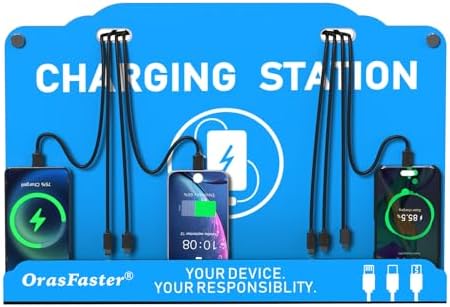 Wall Mounted Cell Phone Charging Station | Multi-Device Station with 8 Port Charging Dock | Application for Library, Hotel,Office,Hotels, Hospitals