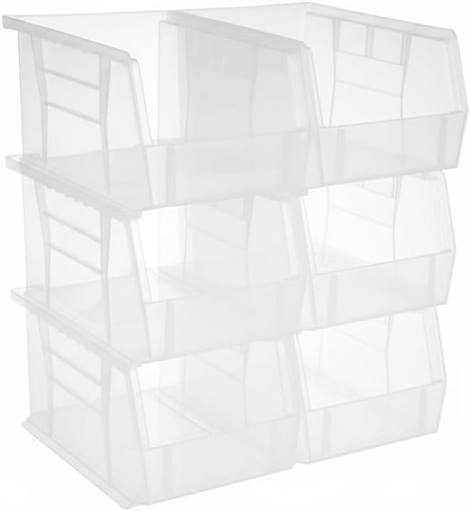 HE HUDSON EXCHANGE 9.5" x 6" x 5" (6 Pack) Plastic Stackable Storage Bin, Clear