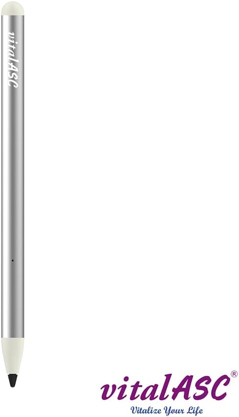 Active Stylus Pen for Touch Screens, Universal Fine Point for iPad, iPhone, Android, and Other Tablets – Precise Writing/Drawing, Sensitivity Wake-Up Button, 2 Free Pen Tips.