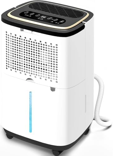 5000 Sq. Ft. Dehumidifier for Basement, Update 50 Pint Quiet Dehumidifiers for Home with Drain Hose, Smart Humidity Control, 24H Timer & Child Lock, Ideal for Large Rooms, Bedroom, Garage