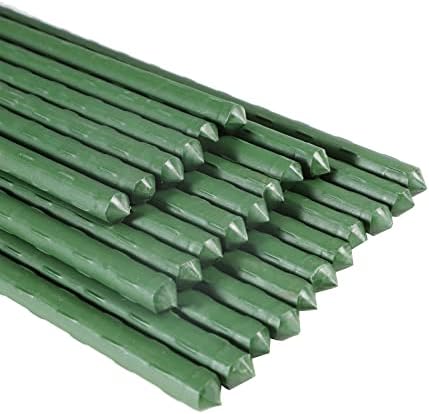 Garden Stakes, 24 Inch 2Ft Steel Plant Tomato Stakes, 25 Pack