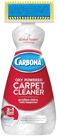 Carbona 2-in-1 Oxy-Powered Carpet Cleaner (13.5 Fl Oz), Spot Cleaner with Dual Sponge & Bristle Applicator for Targeted Cleaning, Fast Formula