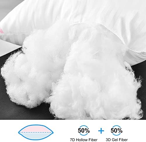 EIUE Hotel Collection Bed Pillows for Sleeping 2 Pack Queen Size，Pillows for Side and Back Sleepers,Super Soft Down Alternative Microfiber Filled Pillows,20 x 30 Inches