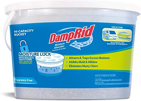 DampRid Moisture Absorber Hi-Capacity Bucket, 2 lb 15.5oz, Fragrance Free, For Fresher, Cleaner Air in Large Spaces, Lasts Up To 6 Months, No Electricity Required