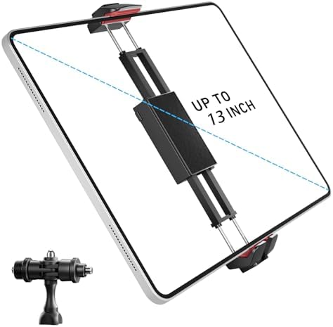 KraftGeek Phone iPad Tripod Mount, iPhone Holder for Tripod with 1/4” Screw Adapter, iPhone Tripod Mount for iPad Pro 13", iPad Air, iPad Mini, Sumsang Galaxy Tab Tablet, Cell Phone