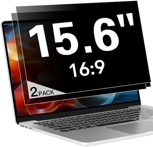 2 Pack Laptop Privacy Screen 15.6 Inch (1920x1080) Display, Anti Blue Light Glare Anti Scratch Computer Privacy Shield for 15.6" Hp Lenovo Dell Acer Asus Samsung Portable Monitor